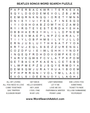 Картинки по запросу crossword about Beatles